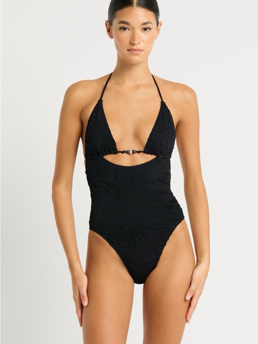 Bond Eye Beaded Fowler Black One Piece - NWT